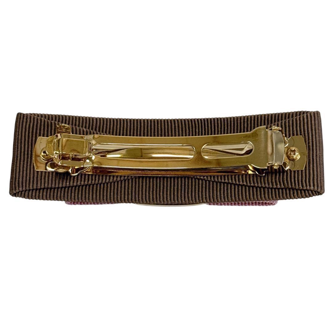 希少色 フェラガモ バレッタ ヘアアクセサリー ヴァラ リボン　ピンク