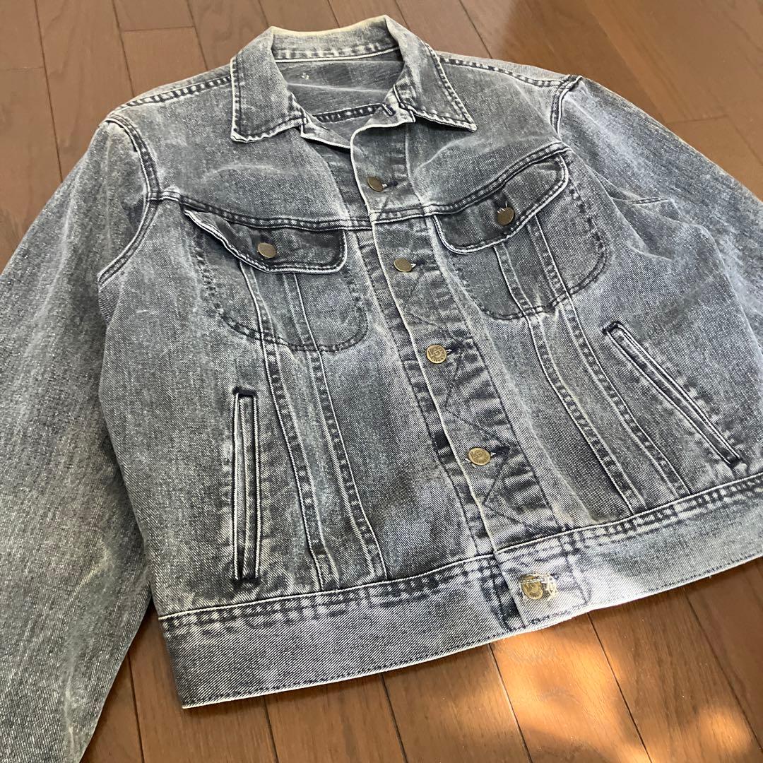 【*e様 Leeデニムジャケット　ブラックデニム　リー　フェードGジャン　Lサイ