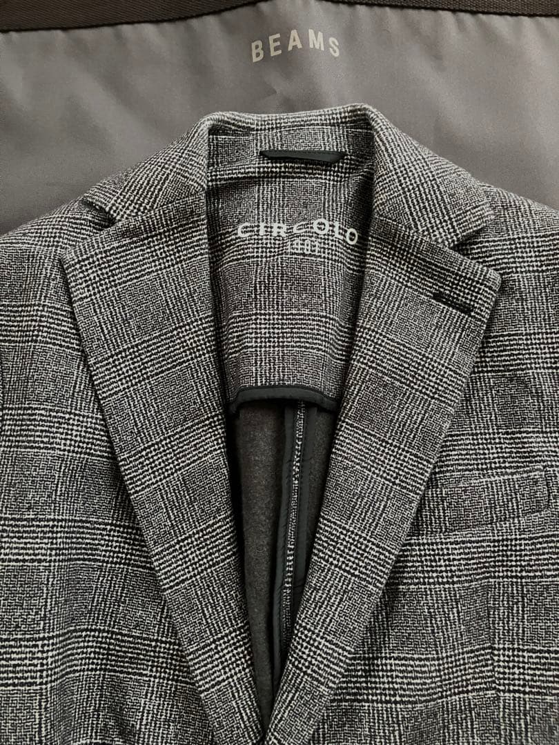 チルコロ1901 コットンジャージ グレンチェックプリント ジャケット