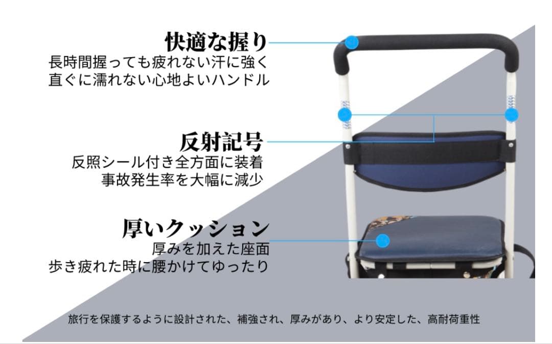 特価：高齢者向けショッピングカートカー シルバーカー 002E握り制動)