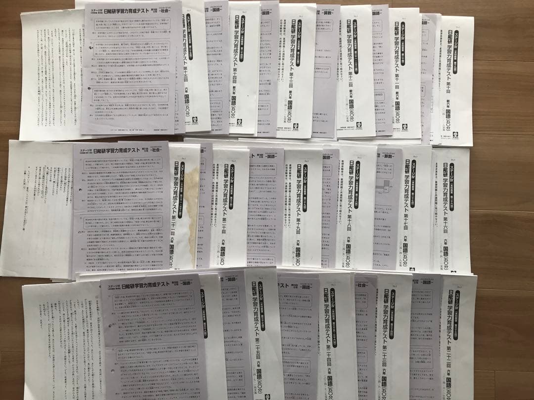 日能研6年2024学習力育成テスト17回、合格力育成7回、実践5回、講習5回