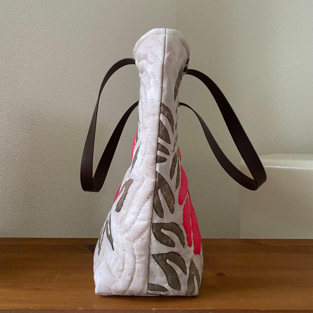 ハワイアンキルト◆トートバッグ◆ハイビスカス&ティアレ◆ハンドメイド