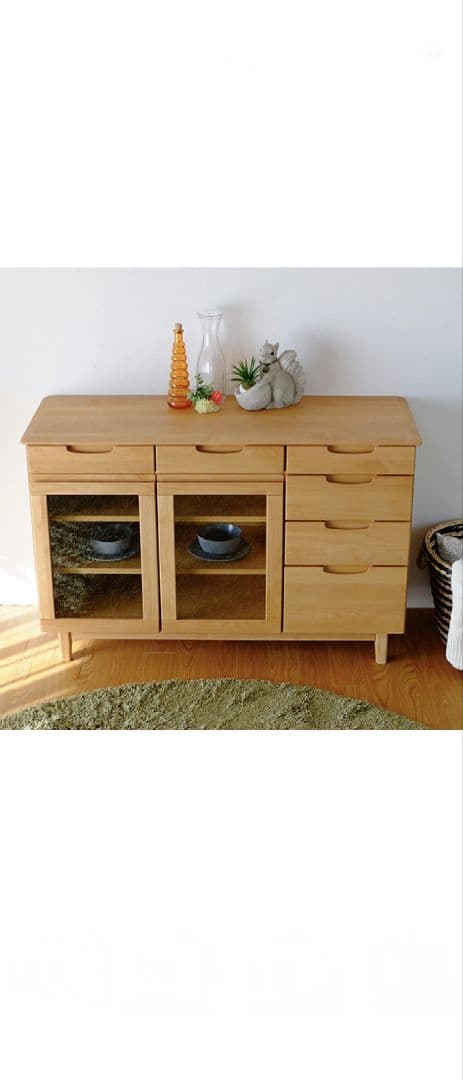 サイドボード 食器棚 ガラス戸 チェスト リビング収納　120cm