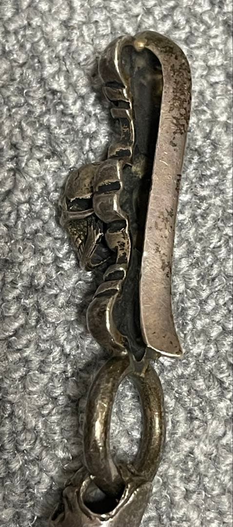 ガボールタイプ レザーウォレット クロスモチーフ スカルウォレットチェーン付き