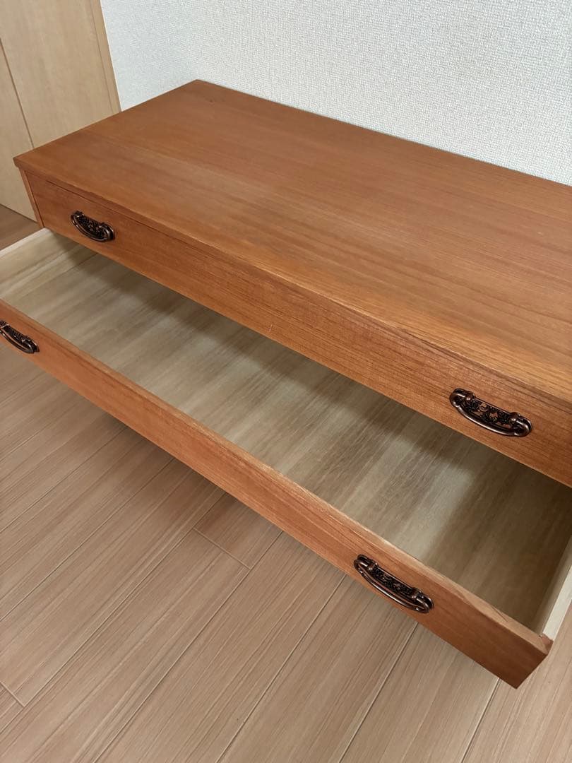 [スマイル]桐ダンス　チェスト5段　キャスター付き