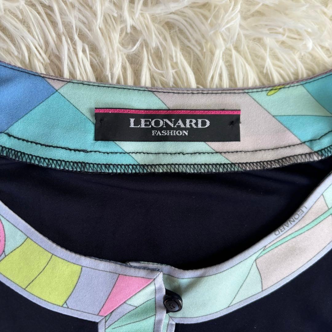 レオナール　チュニック　カンカン素材　ネイビー　サイズ3