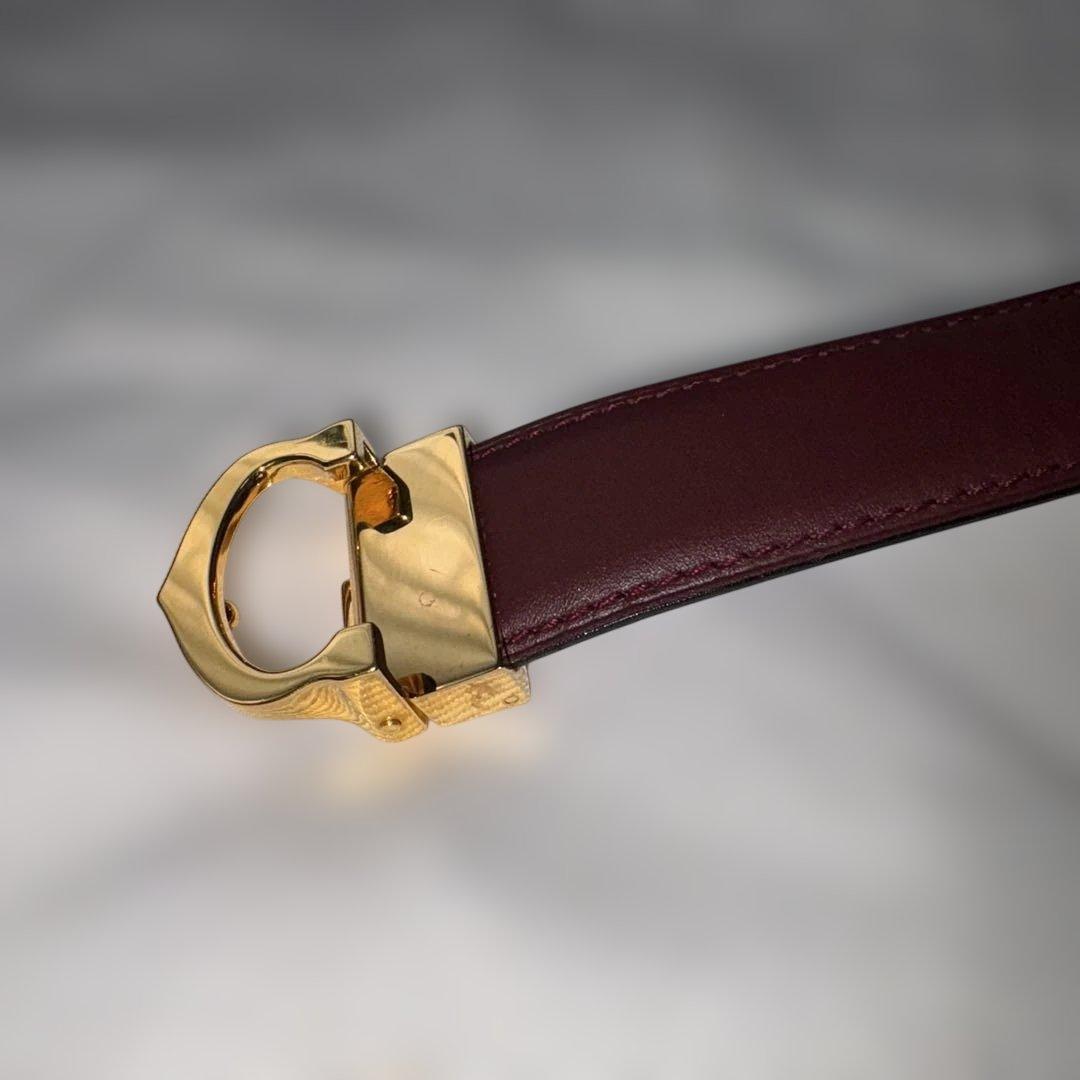 Cartier バーガンディ レザー ベルト