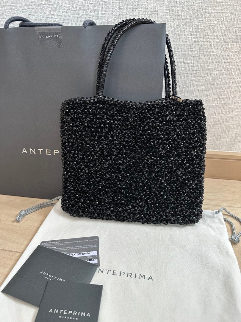 アンテプリマ ワイヤーバッグ スタンダードスクエアミディアム　ブラック新品