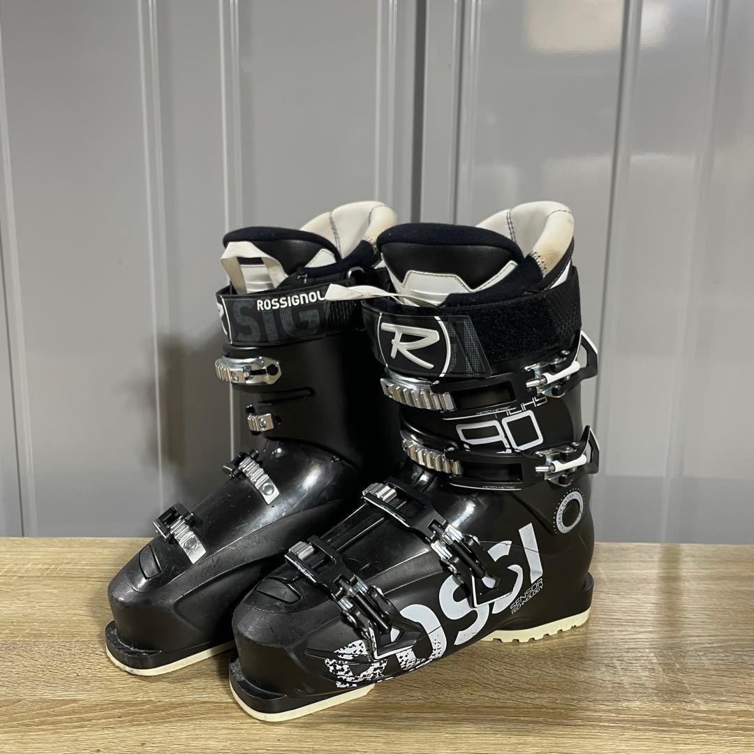 SALOMON162cm ROSSIGNOL26.5cmストック付きスキーセット