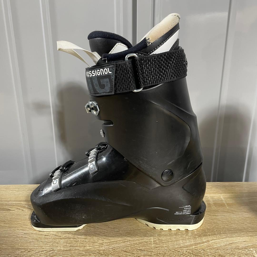 SALOMON162cm ROSSIGNOL26.5cmストック付きスキーセット