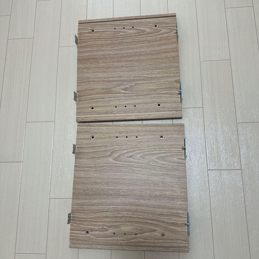 スチール・ステンレスユニットシェルフ用・ボックス・ガラス引き戸・オーク材