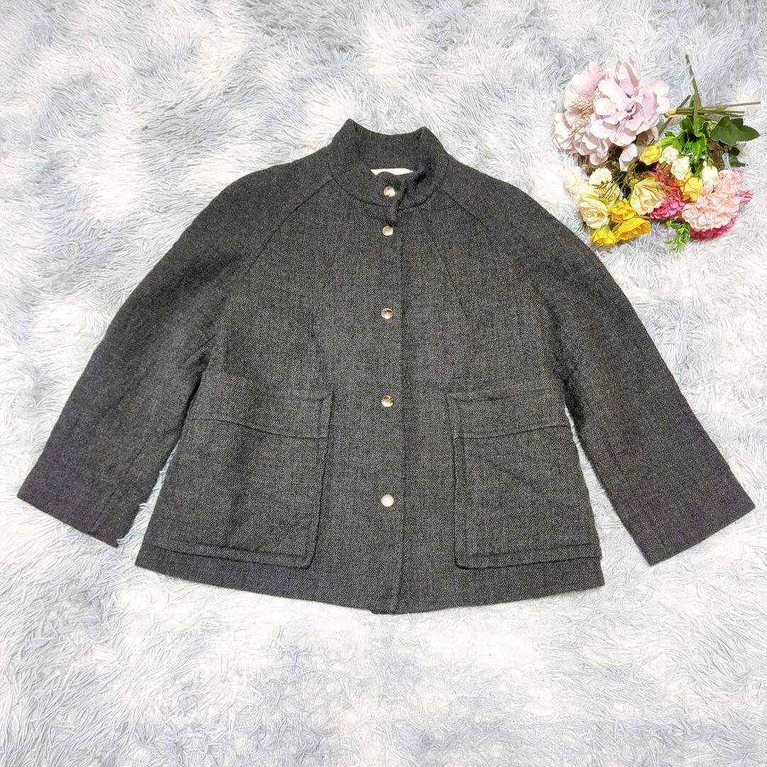 極美品 MARNI ウールスタンドカラージャケット 40/M ブルゾン 金ボタン