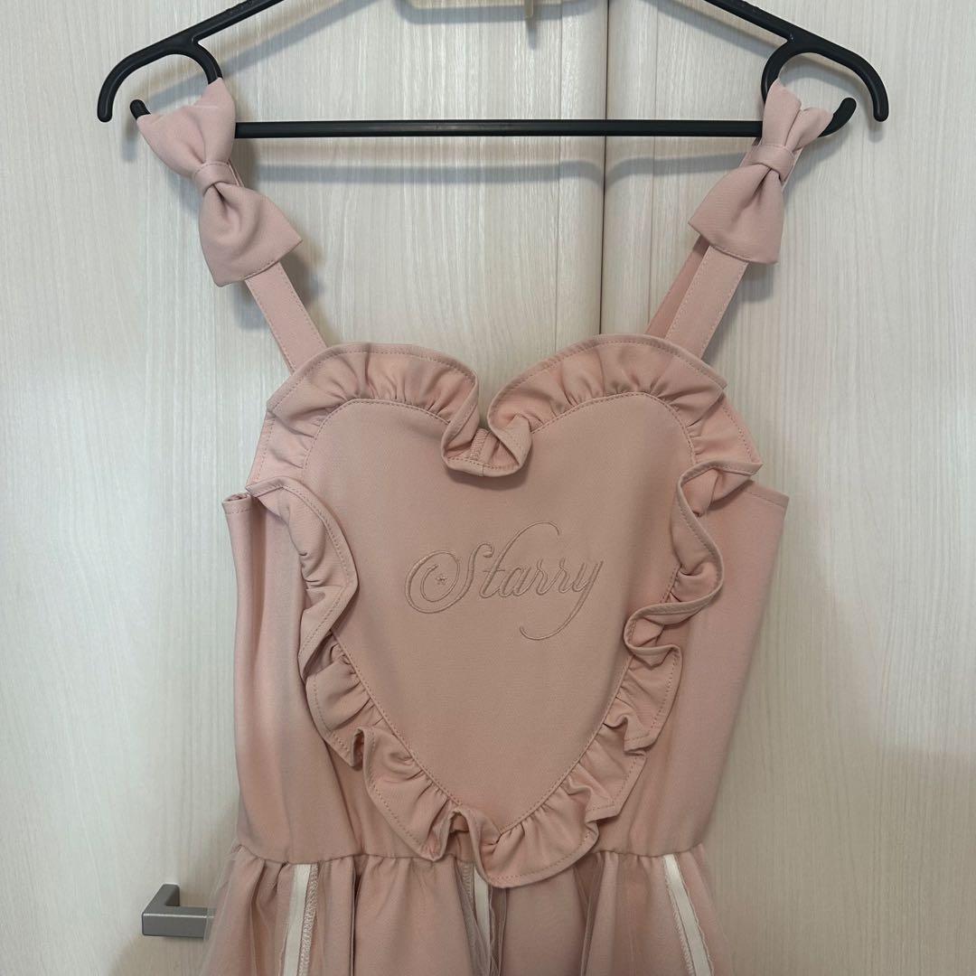 lilLilly airi×Starry ホイップエプロンワンピース