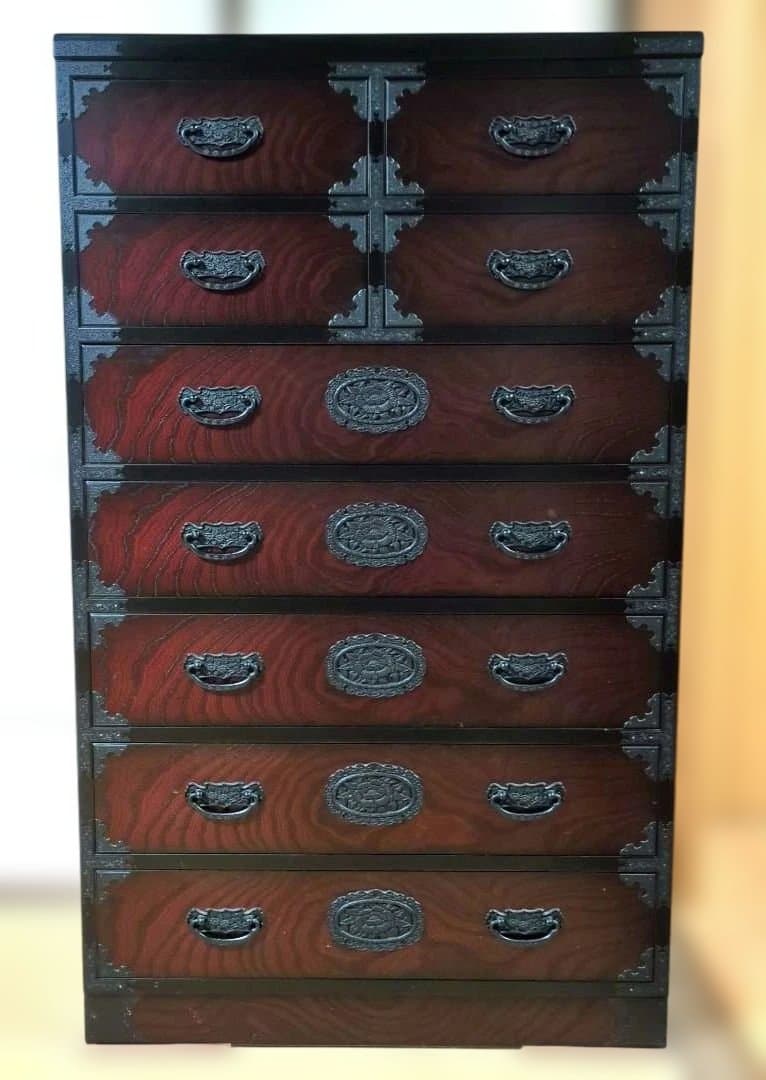 民芸たんす 134㌢高 アンティーク家具 和箪笥