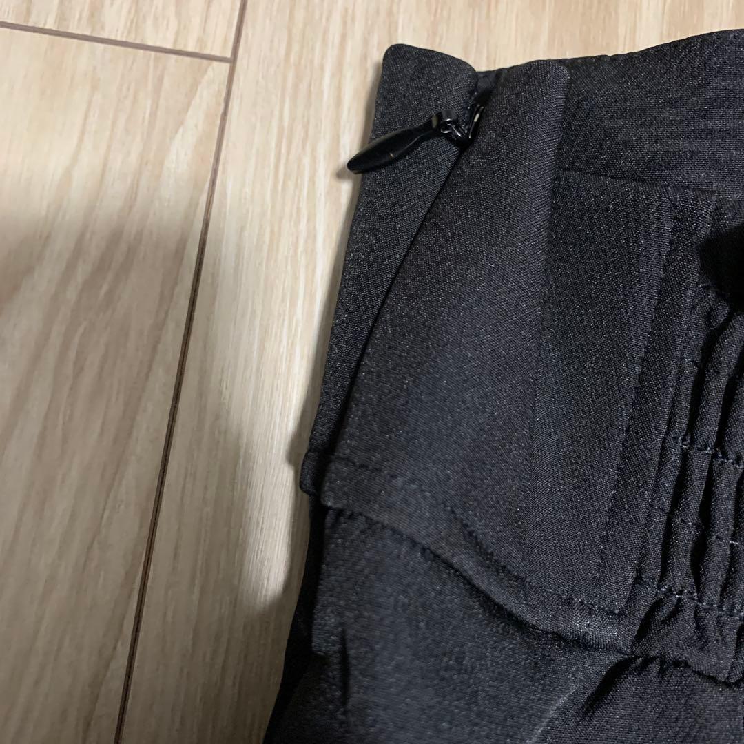 Amilige アミリージュ コルセット風フリルスカート ブラック