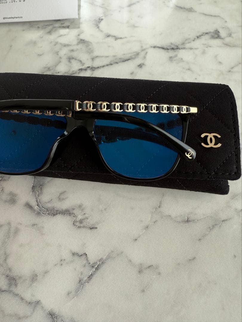 CHANEL スクエア シェイプ ブルーライトカット アイウェア　正規店購入新品