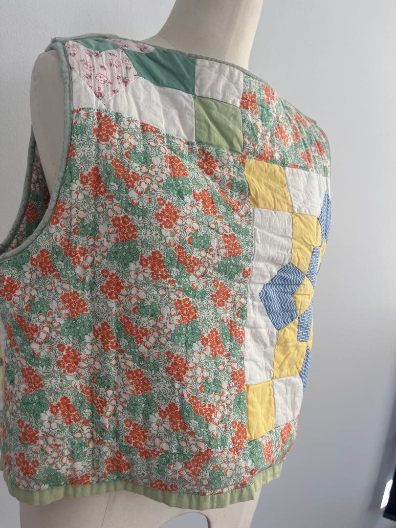 nude vintageヴィンテージ　キルト　ベスト　プルオーバー