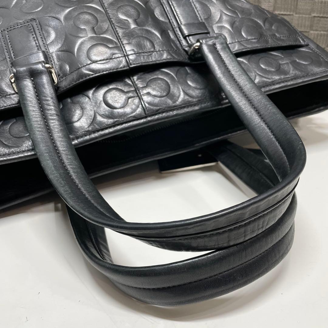 乙*信様 COACH ブラック ビジネスバッグ