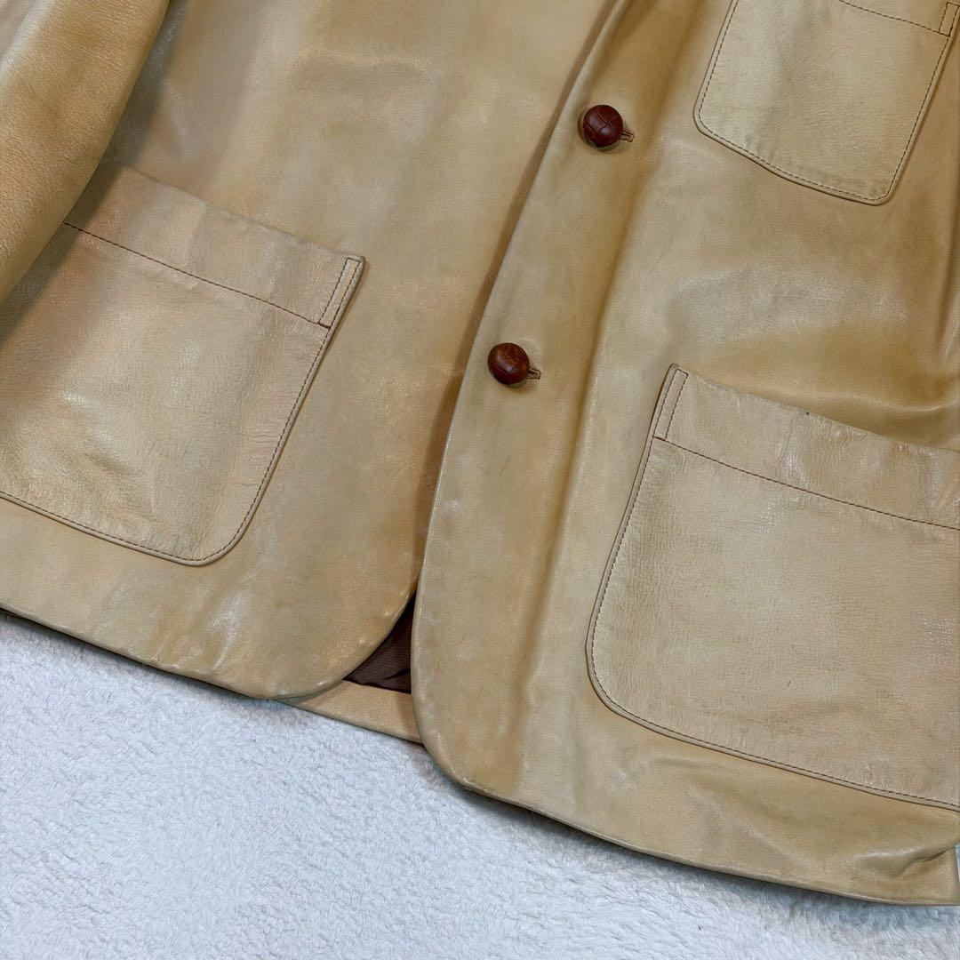 馬革 ブルーナボイン テーラードジャケット くるみボタン レザージャケット