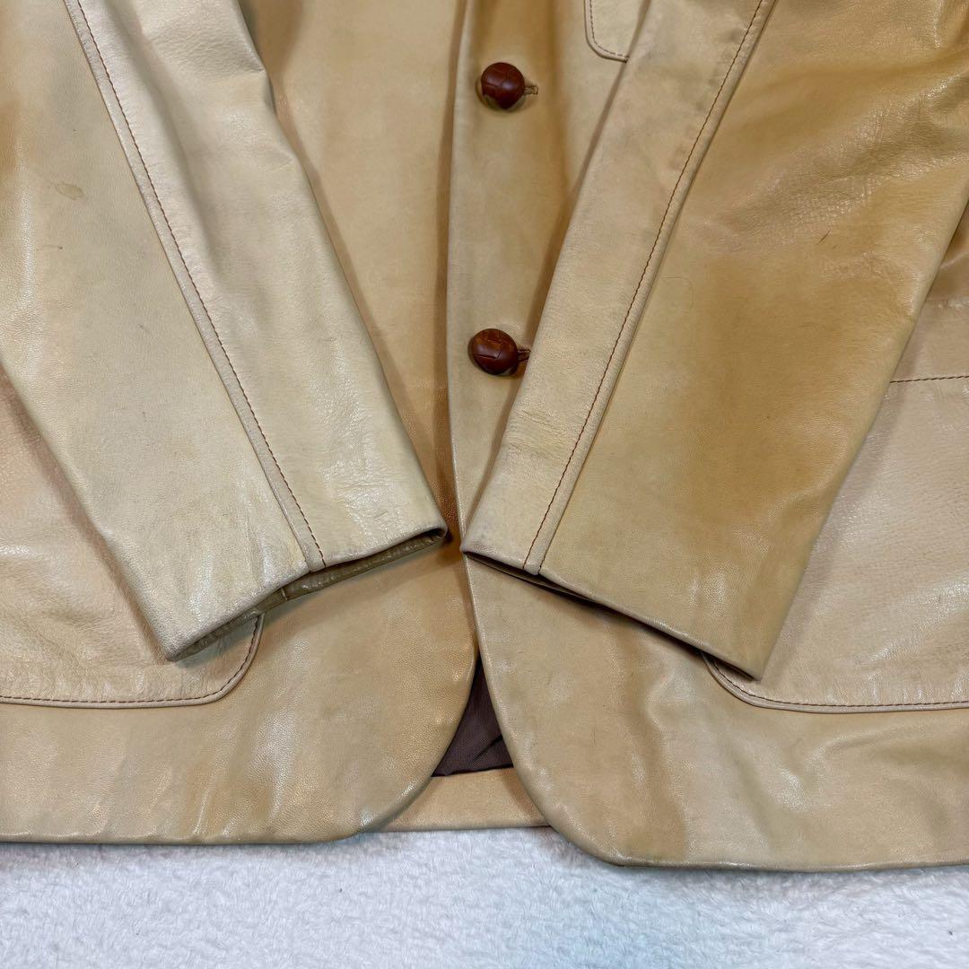 馬革 ブルーナボイン テーラードジャケット くるみボタン レザージャケット