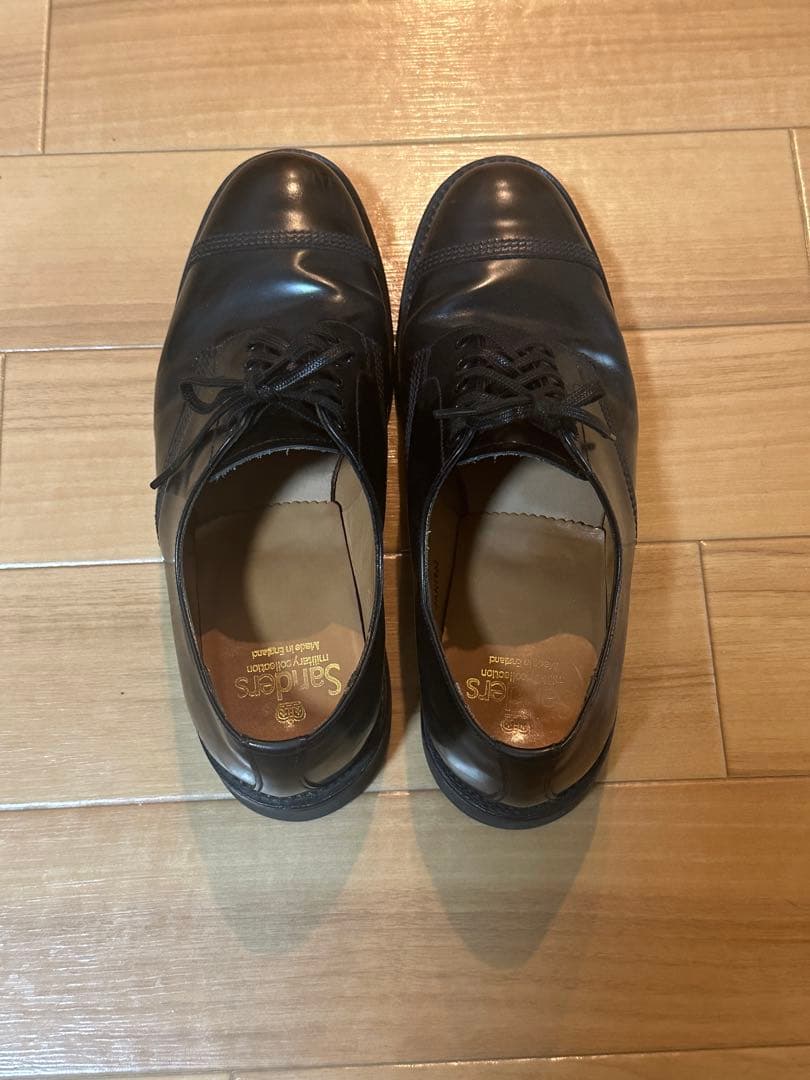 サンダースSANDERS 1128B英国制ブラックレザー ドレスシューズUK6