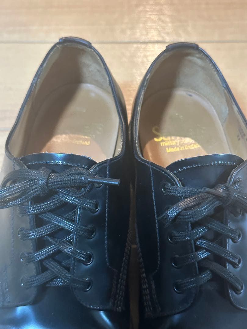 サンダースSANDERS 1128B英国制ブラックレザー ドレスシューズUK6