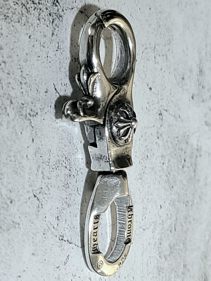 新品未使用 シルバー925 クロス キーホルダー クリップ シャックル付
