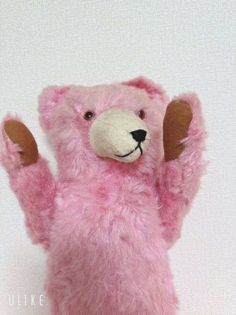 1950年代　ドイツ製　ビンテージテディベア アンティークテディベア　ピンク