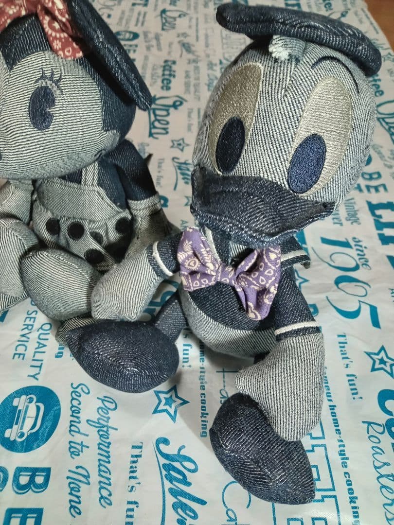 【初売り】デニム ミッキー ミニー ドナルド ぬいぐるみ 3体セット
