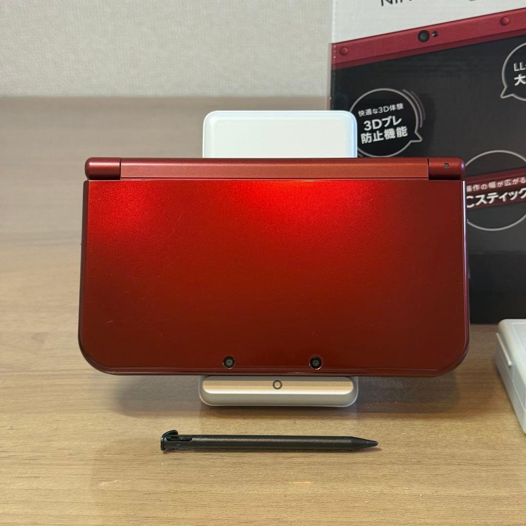 6-027 Newニンテンドー3DS LL メタリックレッド 箱付き 上下IPS