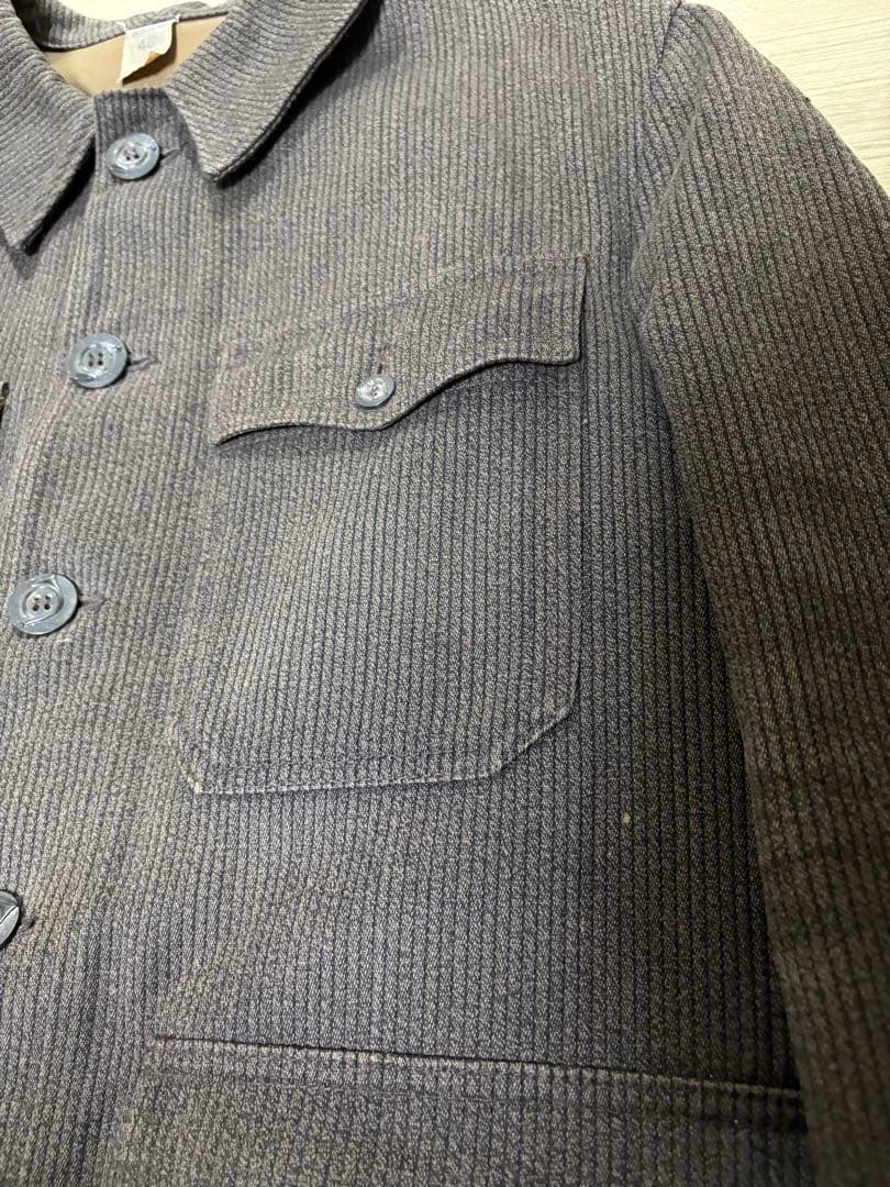 美品 50〜60s pique hunting ジャケット　黒ステッチ　ブラウン