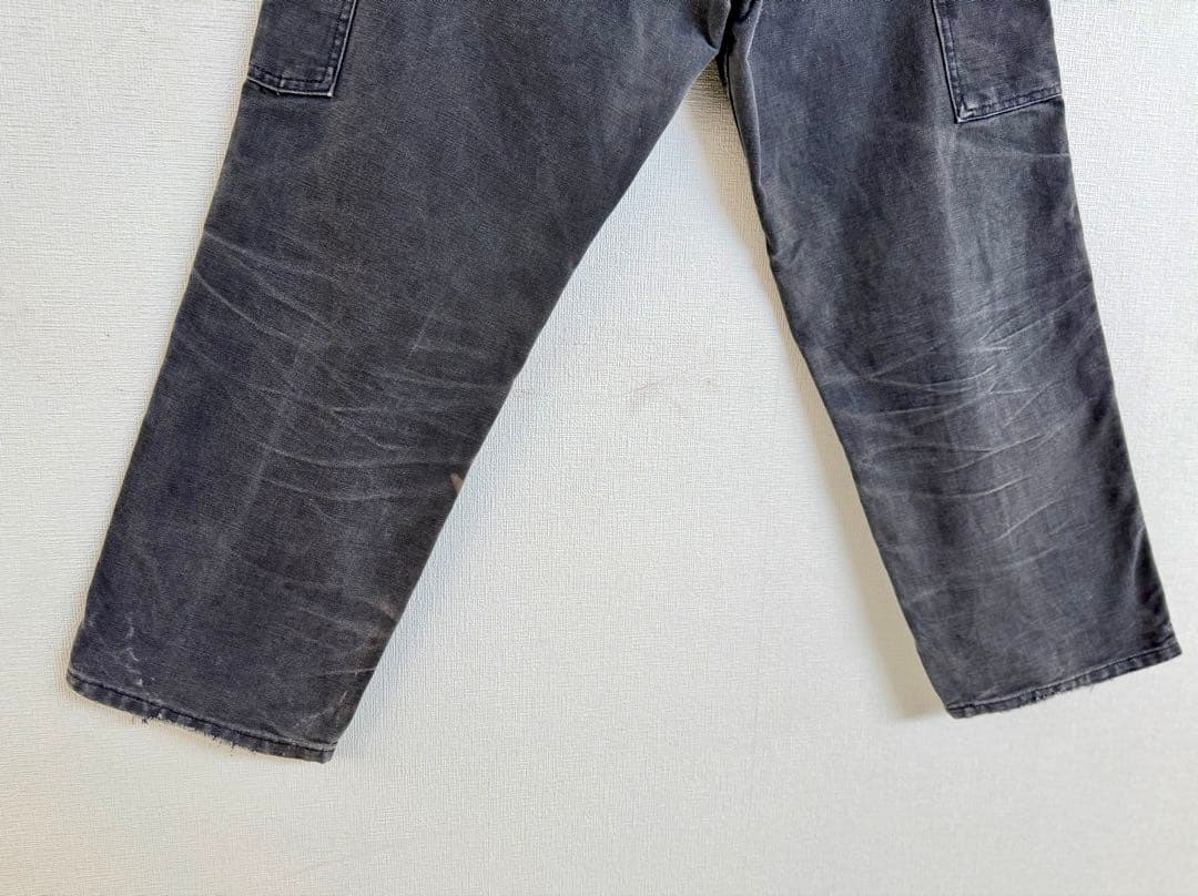 幻 80s 星タグ 34X30 W34 カーハート ダブルニー パンツ ブラック