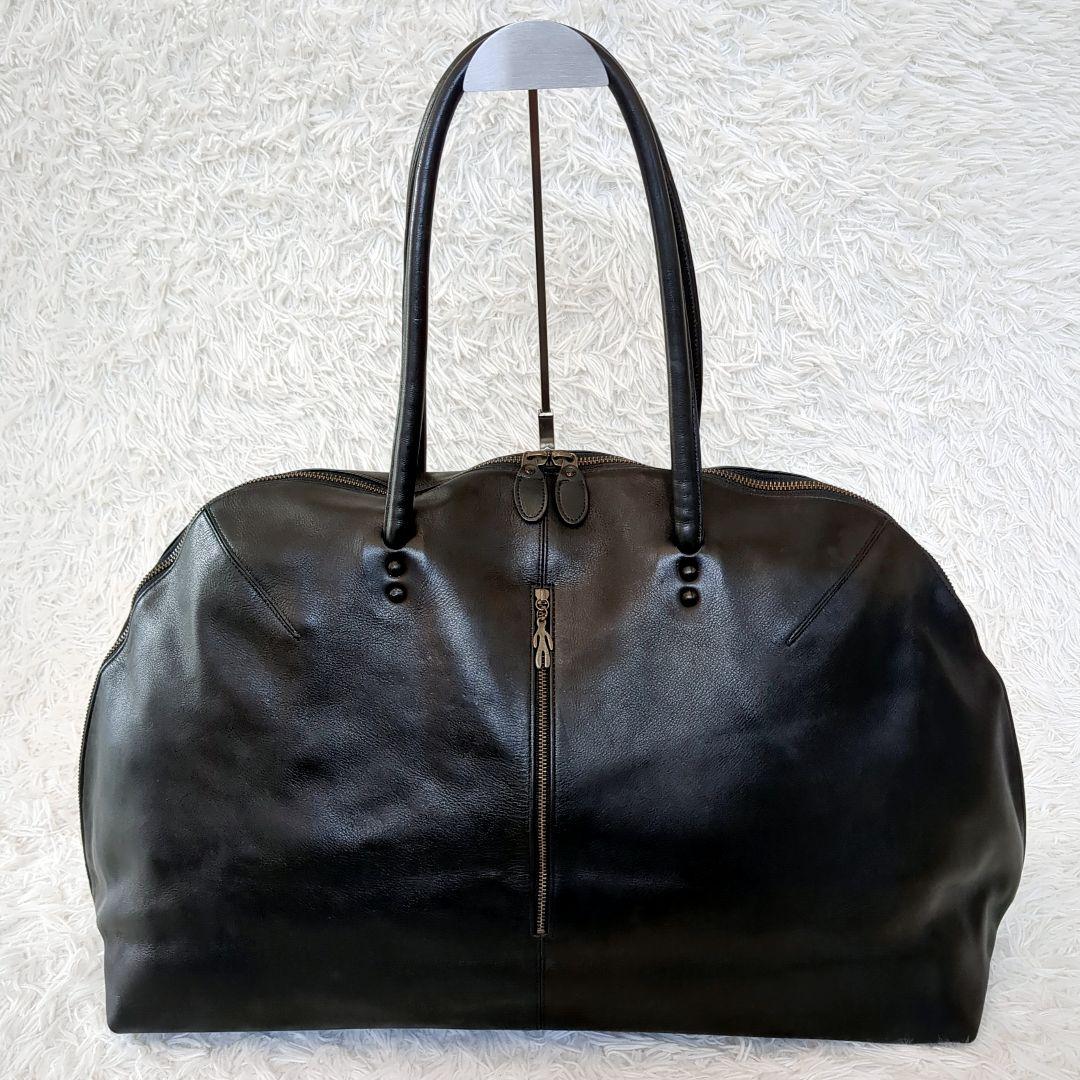 【大容量】JURGEN LEHL ヨーガンレール　レザーボストンバッグ 黒