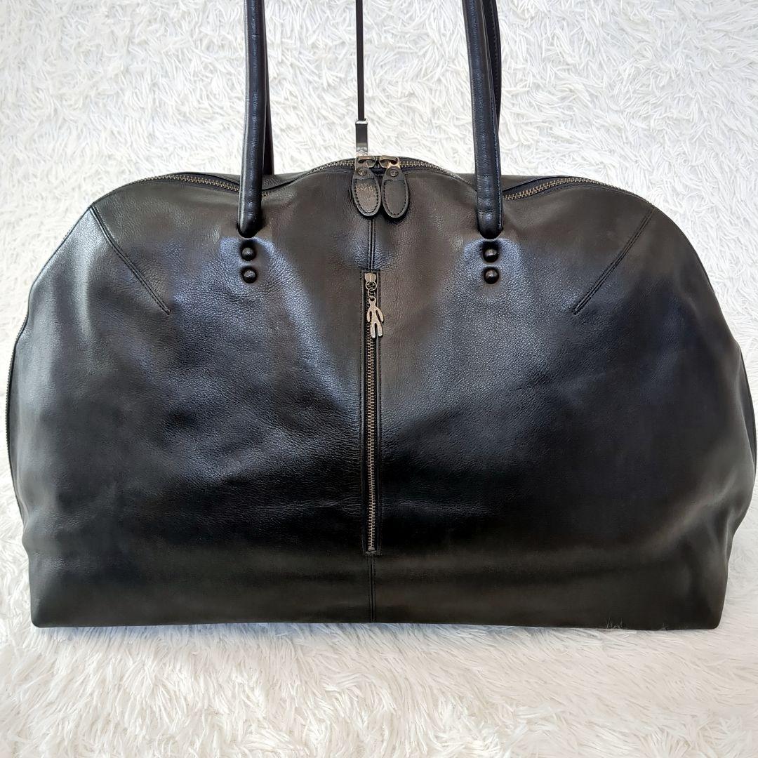 【大容量】JURGEN LEHL ヨーガンレール　レザーボストンバッグ 黒