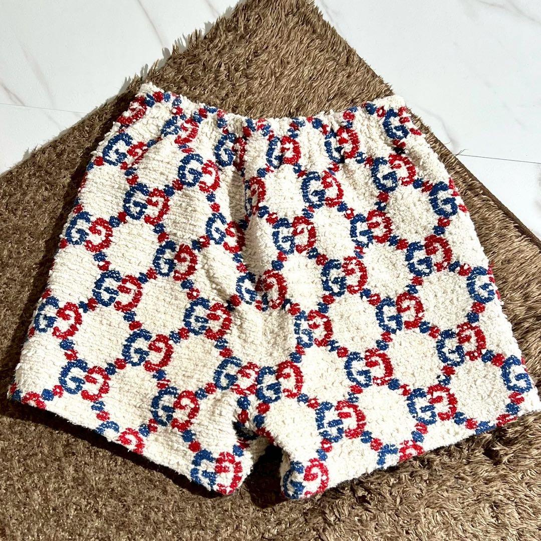 極美品 GUCCI シルヴィGG柄ショートパンツ 現行 42 キュロット19AW