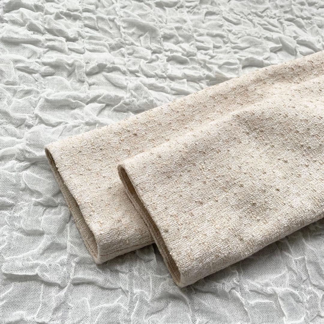 【美品】デミルクスビームス バックフレアツイードプルオーバー ペプラム 定価2万