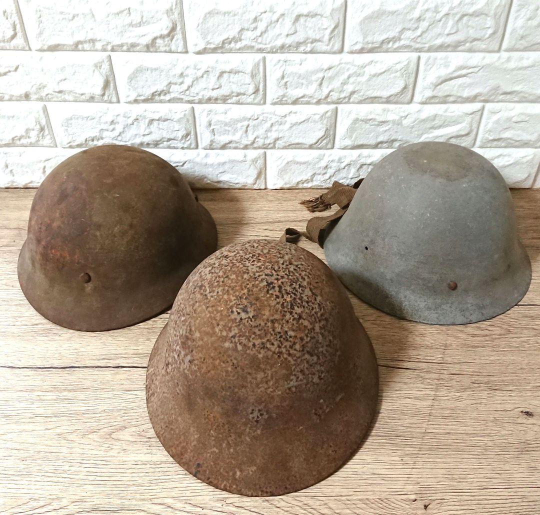 稀少 旧日本軍 鉄帽 鉄兜 ヘルメット 3つセット