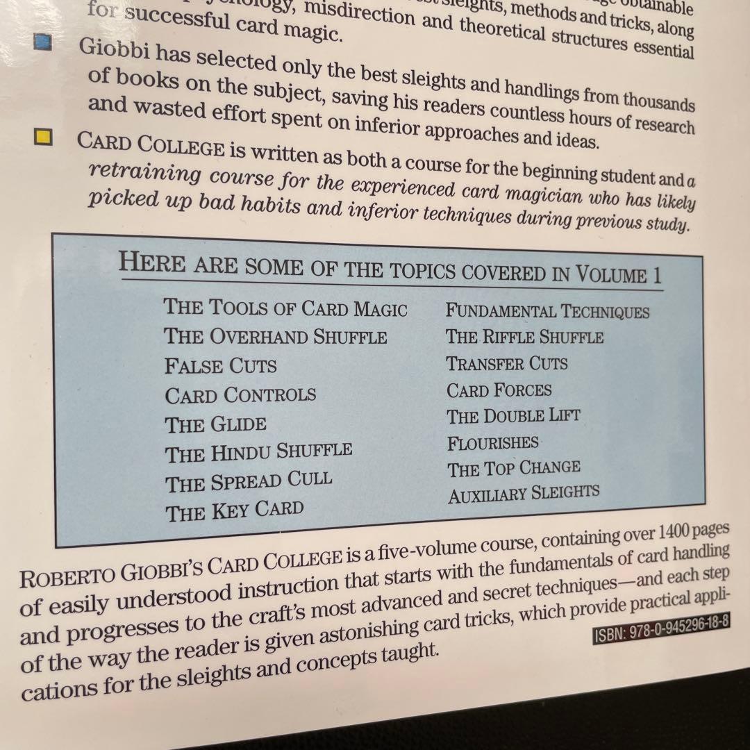 洋書 Card College 1 and 2 by Roberto Giobbi