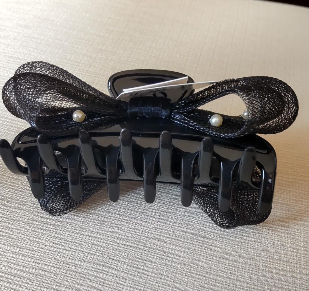 コンプレックスビズ　パールリボンバンズクリップ