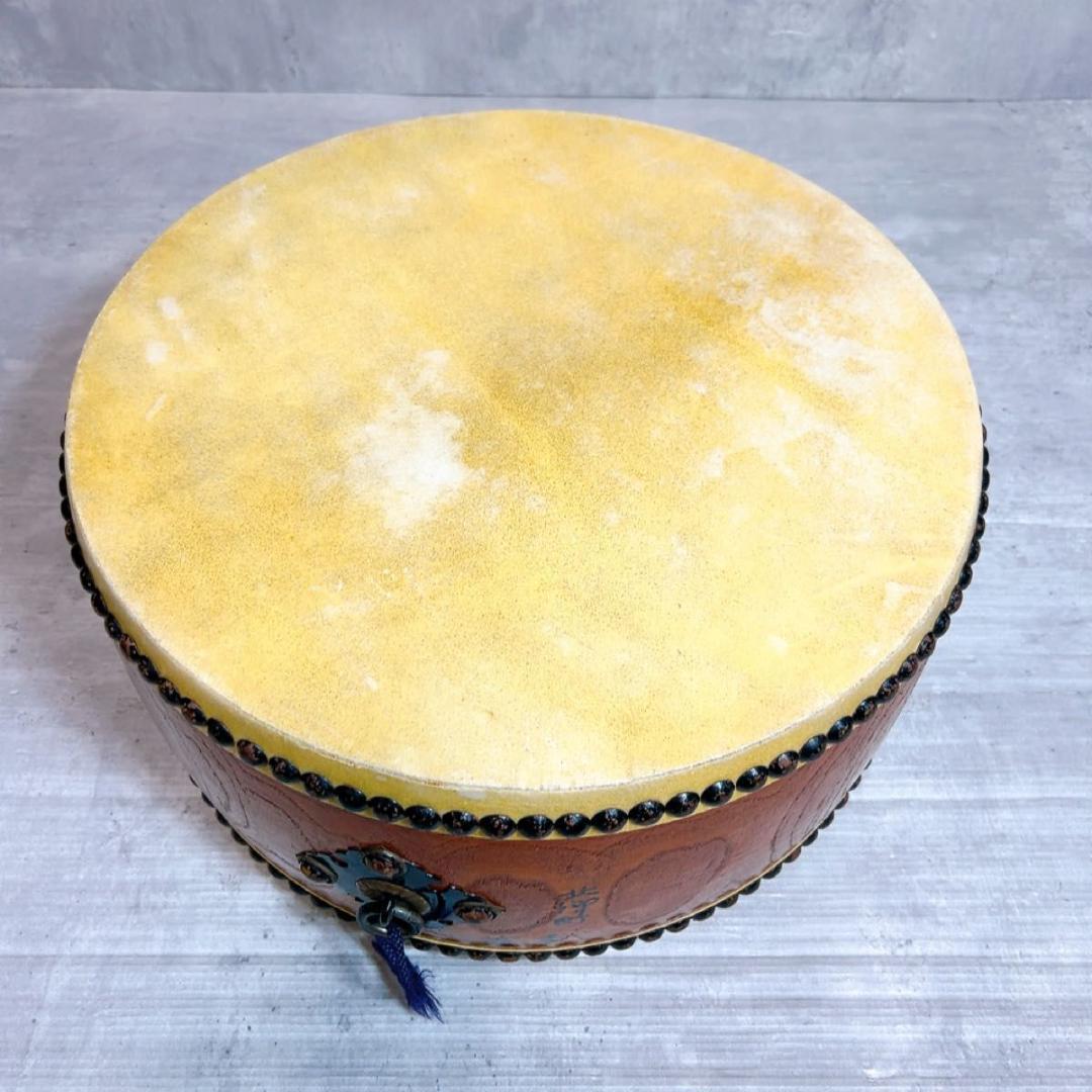 和太鼓 平太鼓 和楽器 民謡　お祭り　39センチ　ケース　バチ　台座