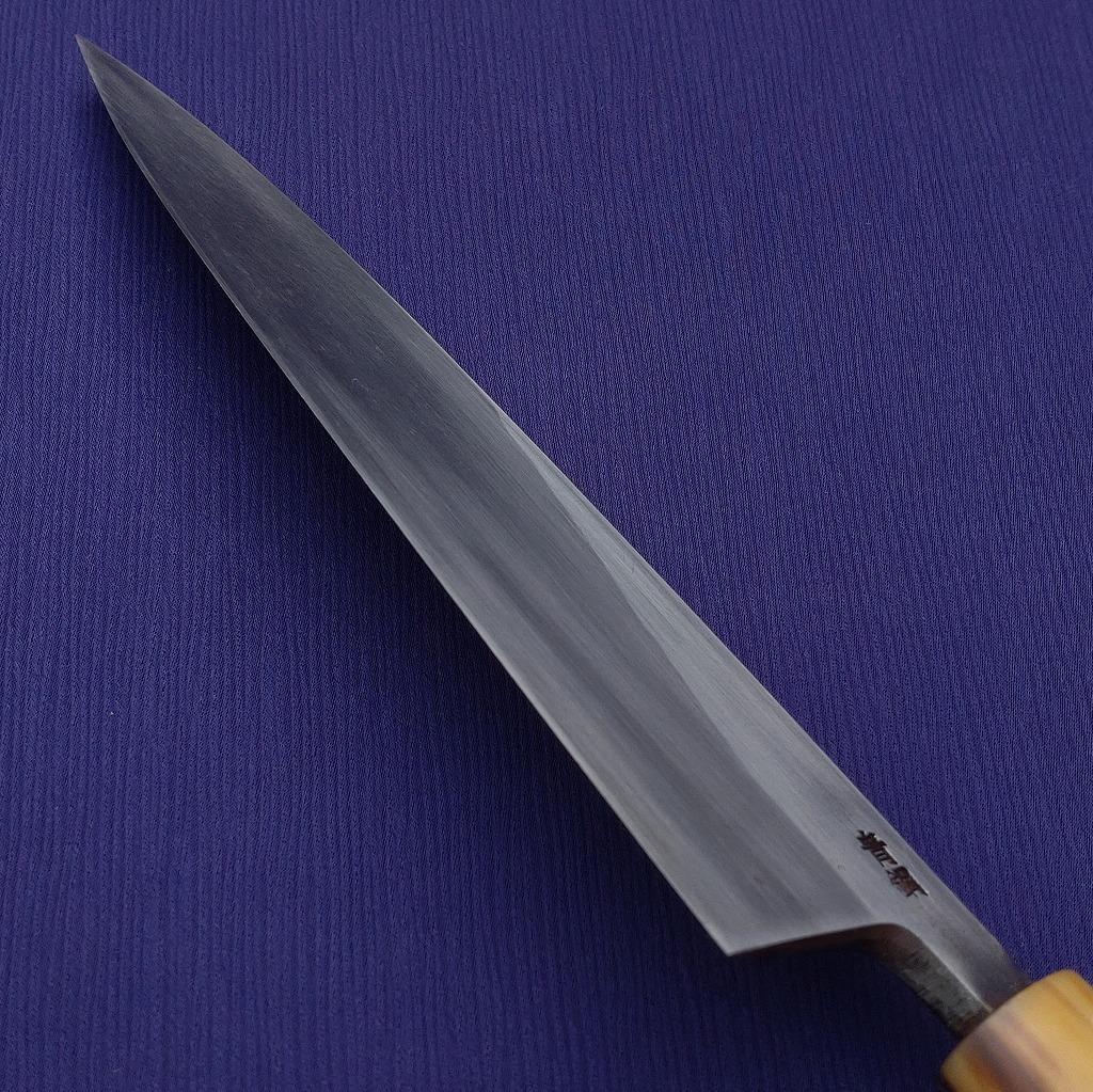出刃包丁 築地 正本 〇秀 青鋼 刃長約200㎜ 片刃 庖丁 刃物 《0118》