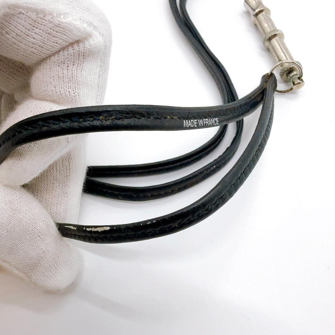 ◇エルメス◇レザー/シフレ/ホイッスル/シルバー/ブラック/ネックレス