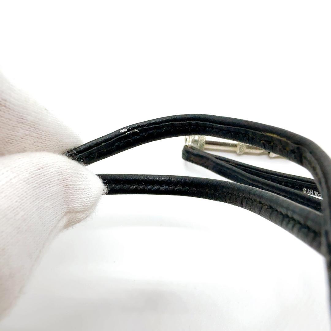 ◇エルメス◇レザー/シフレ/ホイッスル/シルバー/ブラック/ネックレス