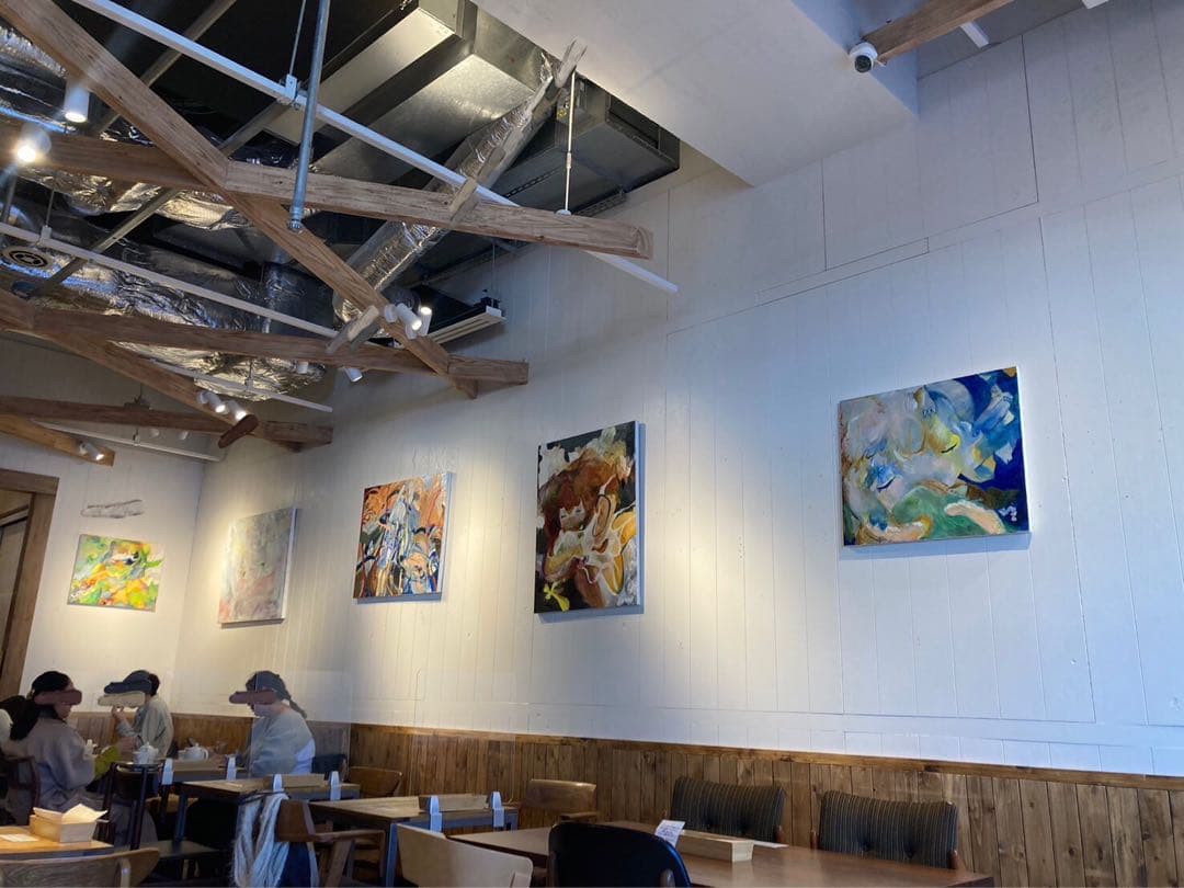 【F40号】冬の日#02 油絵 oilpainting 原画 ホワイト チェック