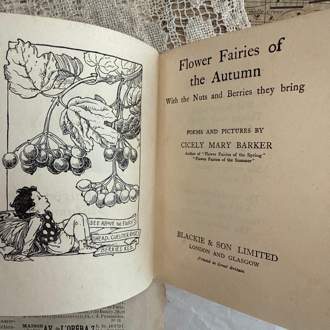 稀少アンティーク愛らしい妖精達の挿絵イギリス絵本　洋書　古書ジャンクジャーナルに
