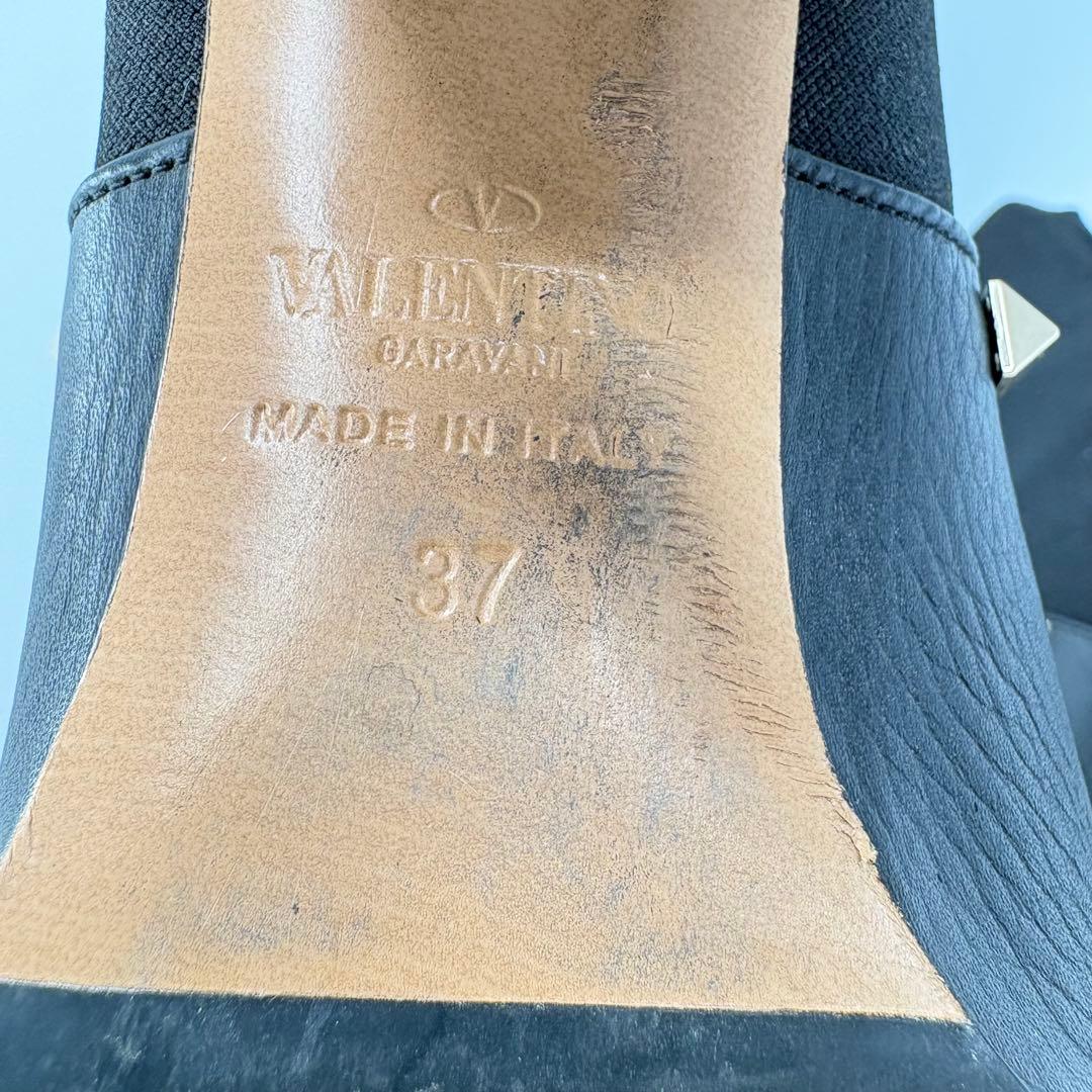 バレンティノガラヴァーニ スタッズ ショートブーツ 黒 サイドゴア　24cm