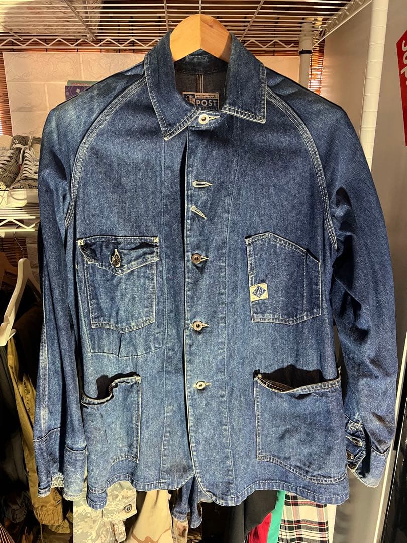 断捨離　カバーオール　デニムシャツ　Ｓ　ヴィンテージ