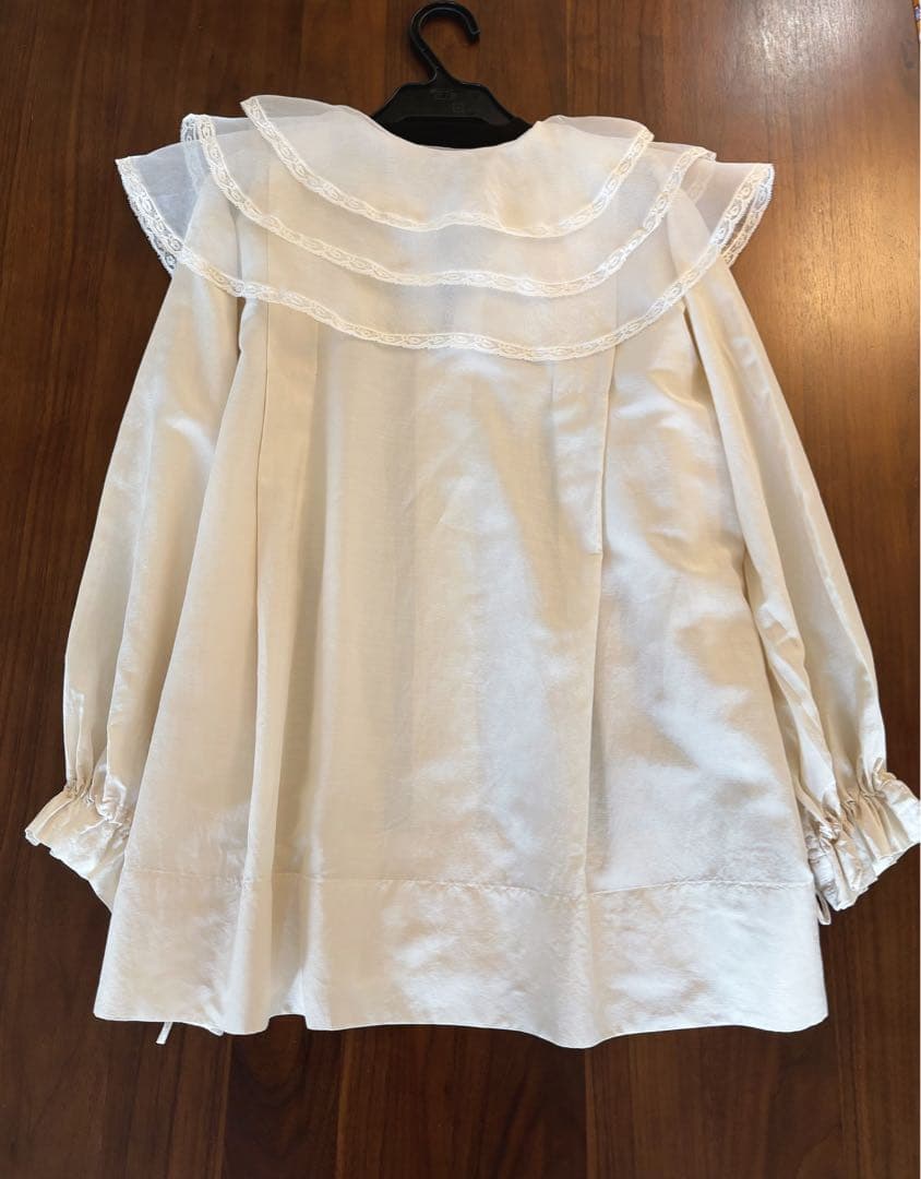 TOWAVASE シルクコットン 3重衿ブラウス/ ivory