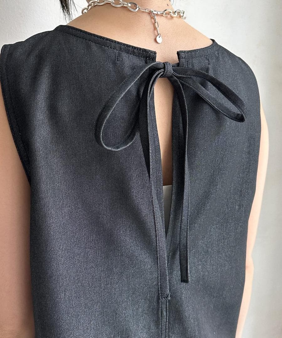 美品　DOUDOU　ドゥドゥ　JAPANデニム　タンクワンピース　ブラック　F