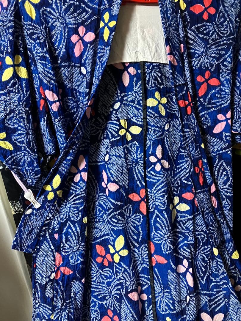 ち*ん様 オークション有松鳴海総絞り浴衣のみ157±5瑠璃色蝶